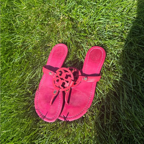 Women’s Tory Burch hot pink leather sandals size 7.5 - Picture 2 of 7